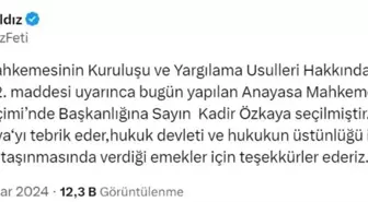 MHP Genel Başkan Yardımcısı Feti Yıldız, AYM Başkanı Seçimi'nde Kadir Özkaya'yı tebrik etti