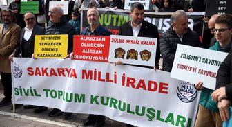 Sakarya'da İsrail'in Gazze'ye yönelik saldırıları protesto edildi