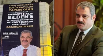 Tarihi Yarımada esnafından, AK Parti Diyarbakır Belediye Başkan adayı Halis Bilden'e pankartlı destek