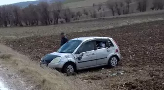 Çorum'un Alaca ilçesinde otomobil takla attı