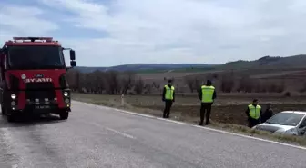 Çorum Alaca'da Otomobil Takla Attı, Sürücü Yara Almadan Kurtuldu