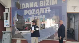 CHP Pozantı İlçe Başkanlığı binasının camları kırıldı