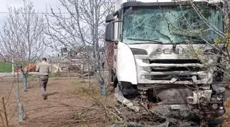 Niğde'de tır evin bahçesine daldı