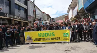 Karlıova'da İsrail'in Gazze'ye saldırılarına tepki