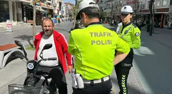 Bolu'da Motosikletlilere Yaya Güvenliği Denetimi