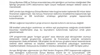 Hazine ve Maliye Bakanlığı: Dünya Bankası ile iş birliği iddiaları asılsız