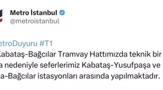 T1 Tramvay Hattında Arıza: Seferler Durdu