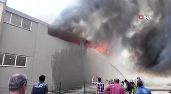 Bursa'da yanan sandalye fabrikası böyle görüntülendi