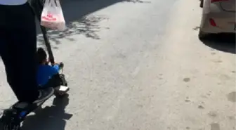 Çorlu'da Tehlikeli Yolculuk: Elektrikli Scooterda Çocukla Seyahat