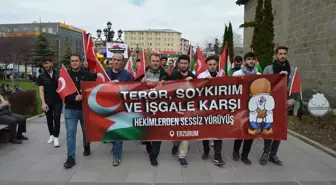 Erzurum'da Hekimler ve Sağlık Çalışanları İsrail'in Gazze'ye Saldırılarını Protesto Etti