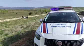 Konya'da Kamyonet Yol Kenarında Devrildi