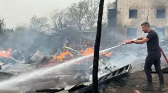 Kastamonu'da çıkan yangında 2 ev ve ahırlar zarar gördü, 4 büyükbaş hayvan öldü