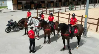 Adana'da engelli çocuklar polis araçlarına ve atlara binerek keyifli bir gün geçirdi