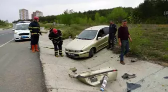 Kastamonu'da otomobili ile yoldan çıkarak 'v' kanalda durabilen sürücü yaralandı