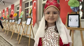 Tekirdağ'da 6 yaşındaki İnci Yılmaz resim sergisi açtı