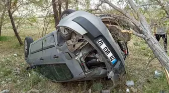 Konya'da lastiği patlayan otomobil takla attı: 4 yaralı