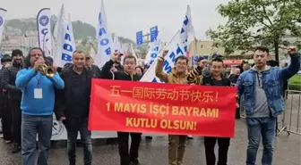 Zonguldak'ta Çinli mühendislerden 1 Mayıs yürüyüşü