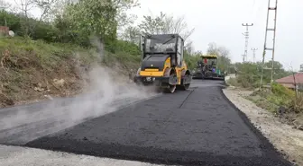 Ordu'da 3 ilçe ile 10 mahalleyi birbirine bağlayan yolda asfalt çalışması