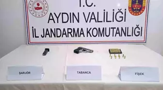 Aydın'da şüpheli araçta tabanca ve mermi ele geçirildi