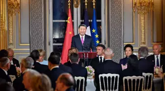 Macron, Xi Jinping ve eşi için karşılama yemeği düzenledi