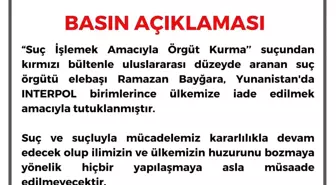 Adana Valiliği, suç örgütü elebaşı Ramazan Bayğara'nın Yunanistan'da yakalandığını açıkladı