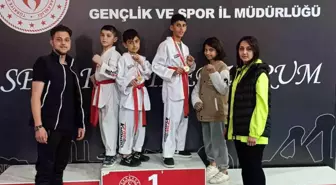 Erzurum'da Okul Sporları Taekwondo Müsabakalarında Oltulu Sporcular İl Birincisi Oldu