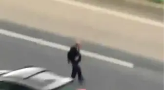 Bursa'da alkollü şahıs tehlikeli şekilde karayolundan geçti