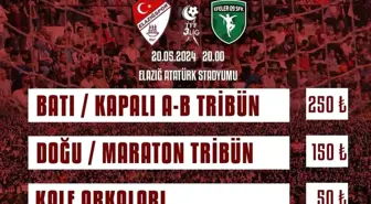 Elazığspor, sezonun son iç saha maçına özel hatıra bilet satacak