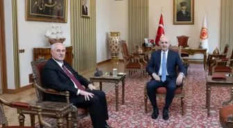 TBMM Başkanı Numan Kurtulmuş, eski Yargıtay Başkanı Mehmet Akarca'yı kabul etti