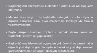 Diyanet İşleri Başkanlığı, tasarruf tedbirleri kapsamında makam aracını iade etti