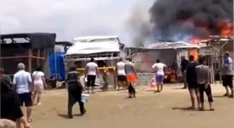 Erzin'de çıkan baraka yangını söndürüldü