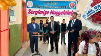 Beyşehir'de Halk Eğitim Merkezi ve Akşam Sanat Okulu Müdürlüğü kurslarının yılsonu sergisi açıldı