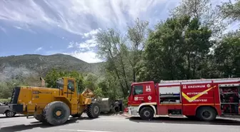 Erzurum'da şarampole devrilen kamyon kazasında 1 ölü, 1 yaralı