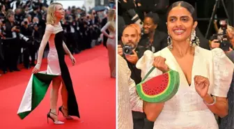 Cannes Film Festivali'nde 'Gazze' geçidi! Kırmızı halıya damga vurdular