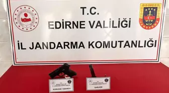 Enez'de şüphelinin üst aramasında tabanca ve mühimmat ele geçirildi