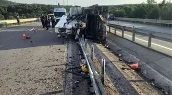 Beton mikseri devrildi: 1 ölü, 1 yaralı