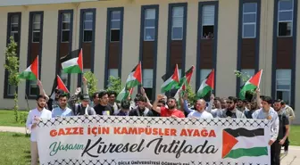 Dicle Üniversitesi Öğrencileri İsrail'in Filistin'e Saldırılarını Protesto Etti