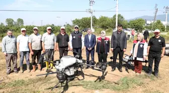 Düzce'de Konuralp pirinci çeltik ekimi drone ile gerçekleştirildi