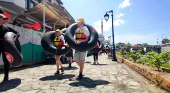 Kosova'da Pınar Festivali'nde Sporcular Rafting Heyecanı Yaşadı