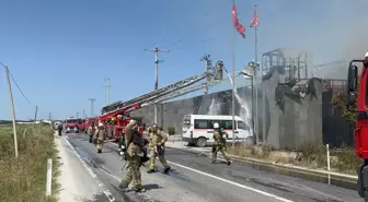 Silivri'de bir boya fabrikasında yangın çıktı