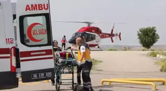 Ankara'da 88 Yaşındaki Hasta Ambulans Helikopter ile Hastaneye Kaldırıldı