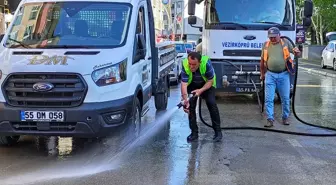 Vezirköprü Belediyesi Park ve Bahçelerde Ağaç Budama Çalışması Yapıyor