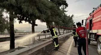 Toroslar ilçesinde bulvardaki refüjde çıkan yangın söndürüldü