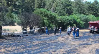 Çanakkale'de Tarım Arazisinde Yangın Çıktı