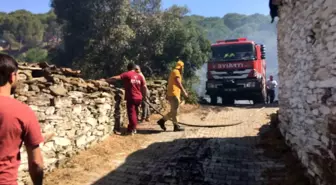 Aydın Koçarlı'da çıkan yangında bir ev tamamen yanarken üç ev kısmen zarar gördü