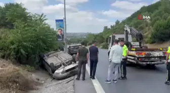 Kağıthane'de takla atan araçtan burnu bile kanamadan çıktı