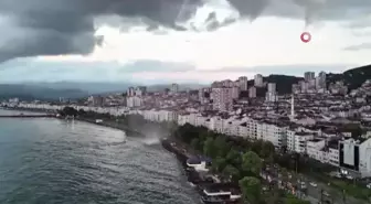 Ordu'da deniz üzerinde dev hortum görüntülendi