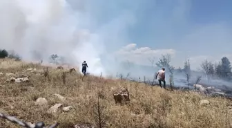 Konya'nın Akören ilçesinde makilik alanda yangın çıktı