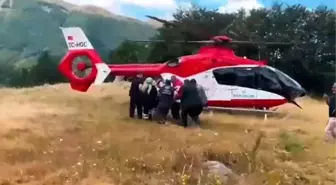 Tokat'ta epilepsi nöbeti geçiren adam ambulans helikopter ile hastaneye kaldırıldı