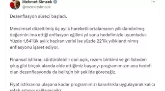 Şimşek: Dezenflasyon süreci başladı